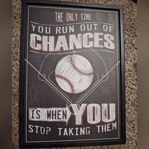 Open Road Brands Black and White BASEBALL Wall Art